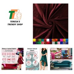 Stretch Velvet Fabric | Luxury & Soft | Velvet Fabric | 60″ Wide Roll | 10% S…