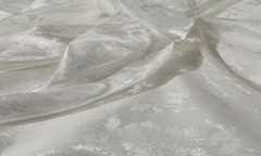 1 Yard Natural White Jacquard Satin Fabric Soft Polyester Material For Komono