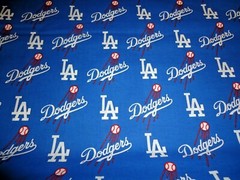 ( 1/4 Yard ) MLB Baseball LA Los Angeles Dodgers Cotton Fabric ( 9″ x 56″ )