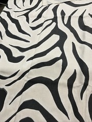 Remnant 2 Yards Zebra By Chris Stone Beige Dark Gray Designer Fabric 56”x 72”
