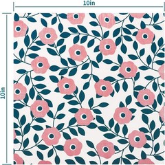 50PCS 10″x10″ Cotton Fabric Bundle – Floral PreCut Fat Squares for Quilting & Cr