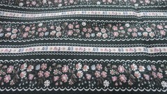 Vtg Striped Florals Fabric Unbranded Hunter Green Cotton/Blend Calico 5 Yds x44″