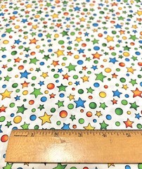 1YD Hoffman International Fabric Giggles 4349 Rainbow Space Cosmic Atomic Stars