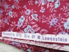 Vintage burgundy Foral Wamsutta For Gunne Sax Cotton Fabric fabric 6.5 m x 112cm