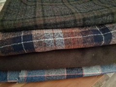 Vintage Wool Blend Fabric Lot Of 4