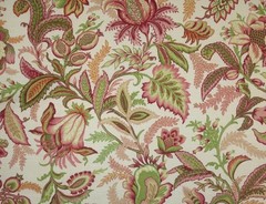 RICHLOOM WICKLOJS PASSION PINK JACOBEAN FLORAL VINE FABRIC BY THE YARD 54″W