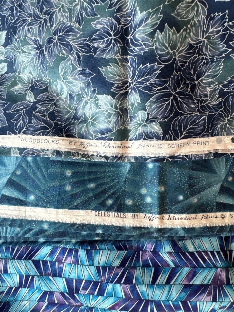 Hoffman International Fabrics 2.5 Yard Blue Bundle Lot