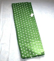 Embroidered White Daisy Linen Cotton Fabric Slub Woven West Germany Green OR Red