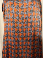 100% Silk Charmeuse Abstract Geometric Vibrant Orange Fabric By The Yds 46″ Wide