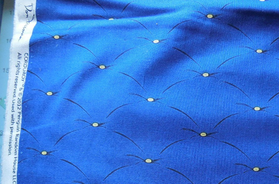 2.5 Yards Yds Organic Cotton Fabric Solid Blue Quilt Back Cushion Print Cloud 9