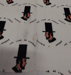 Abraham Lincoln Fabric Illinois Jaycees Printed Polyester DISCO Fabric 2 yards