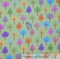 BonEful Fabric FQ Cotton Quilt Flannel White Pink Purple Bird Flower Paisley Dot