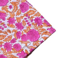 Indian 5 Yard Hand Block Floral Print 100% Cotton Dress Making Craft Fabric