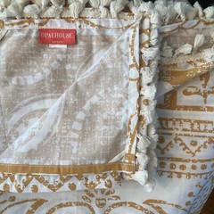 Opalhouse Fabric Tablecloth 60×60 Tassels Fringe, Gold, From Target