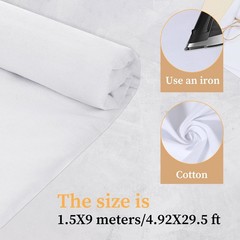 10 Yards x 59 Inches Cotton Muslin Fabric Textile, Bleached Muslin Linen Fabr…