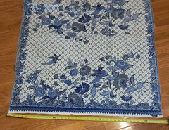 Vintage ADRM Dua Sekawan Floral Batik Sarong Blue Birds Flowers 40”x 90”