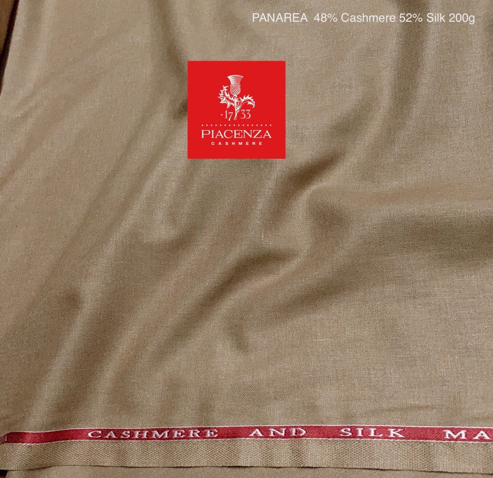 Beige Cashmere Wool & Silk Suiting Fabric Piacenza PANAREA Sand Camel 3.80 meter