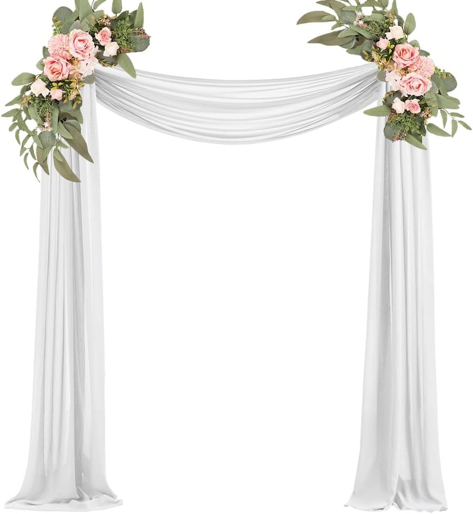 White Wedding Arch Draping Fabric 29″ 1 Panel (29'' x 20Ft),