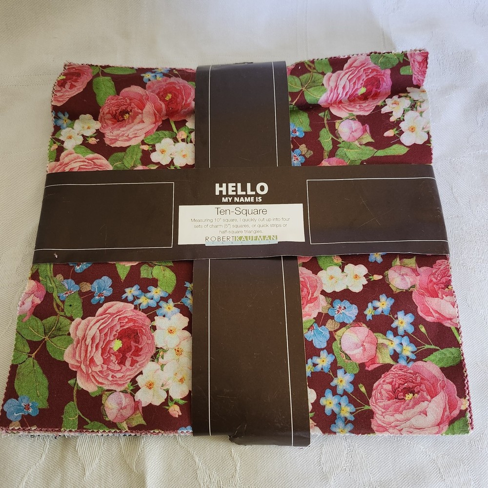 Robert Kaufman Farmhouse Rose 42 10″ Squares Fabric Pieces Quilting Crafts