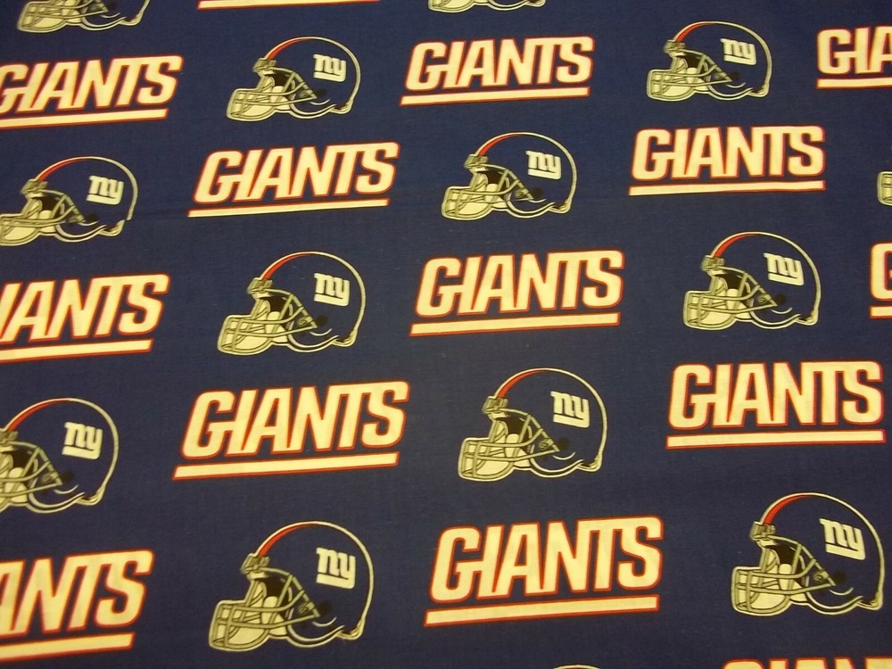 NEW YORK GIANTS NFL 100% COTTON REMNANT PIECE BRAND NEW DESIGN “GO GIANTS”
