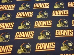 NEW YORK GIANTS NFL 100% COTTON REMNANT PIECE BRAND NEW DESIGN “GO GIANTS”
