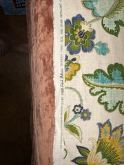 Mill Creek Fabrics Teal Floral Home Decor Fabric $7/yard, 3 Yd Minimum Purchase