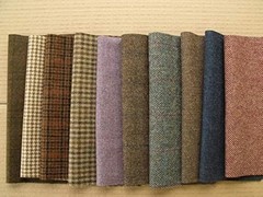 British Tweed 100% Wool Remnants Offcuts Squares Crafts 10 Pieces 9X9