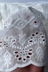 Cotton Embroidered Cutwork Eyelet Lace Fabric Floral Dress Wedding Kids Craft