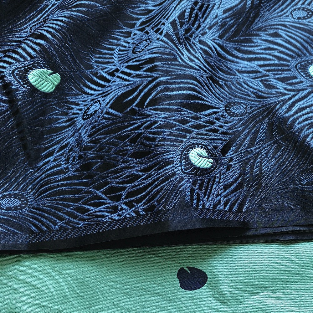 3D Brocade Fabric 29″Wide Peacock Feather Brocado Viscose Cosplay Craft Material