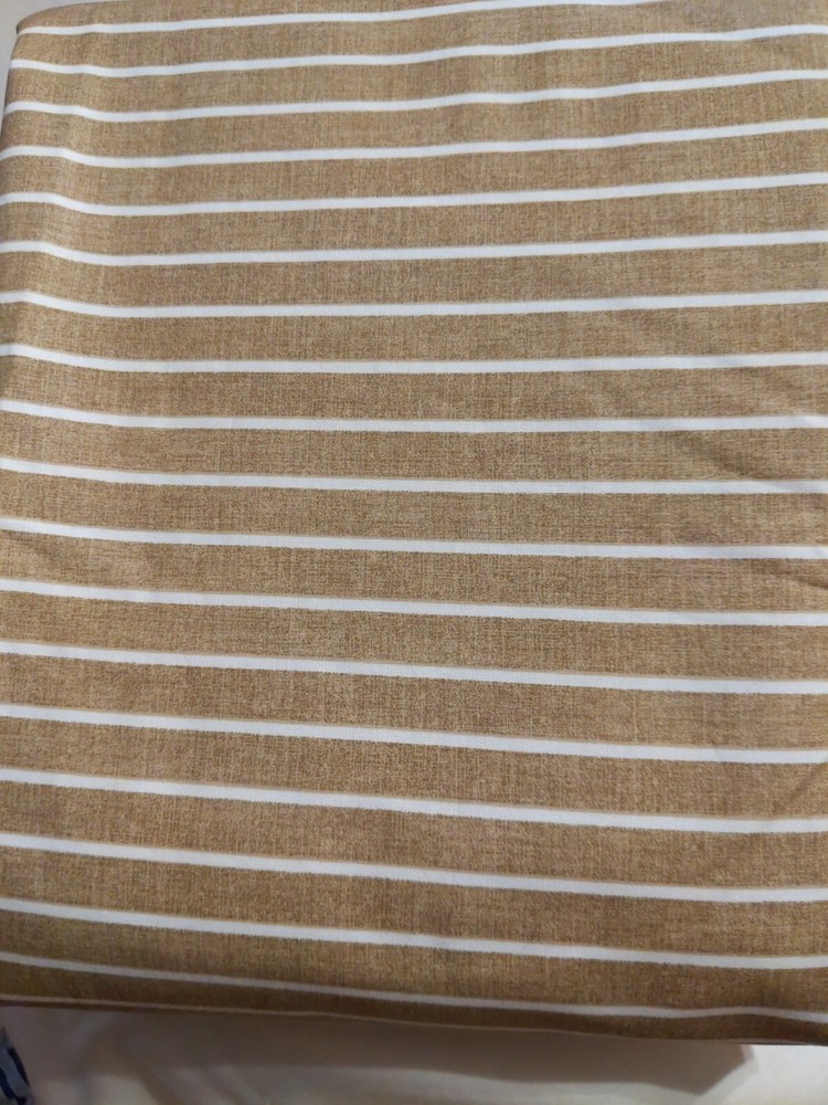 RALPH LAUREN 52nd Street Caramel Stripe FABRIC Cotton XLarge Piece 173 x 110