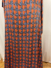 100% Silk Charmeuse Abstract Geometric Vibrant Orange Fabric By The Yds 46″ Wide