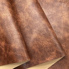 Soft Smooth Distressed Upholstery Synthetic Leather Dark Brown
