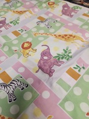 Safari Animals Baby Patch Animals White 100% Cotton Fabric Baby Kids Decor