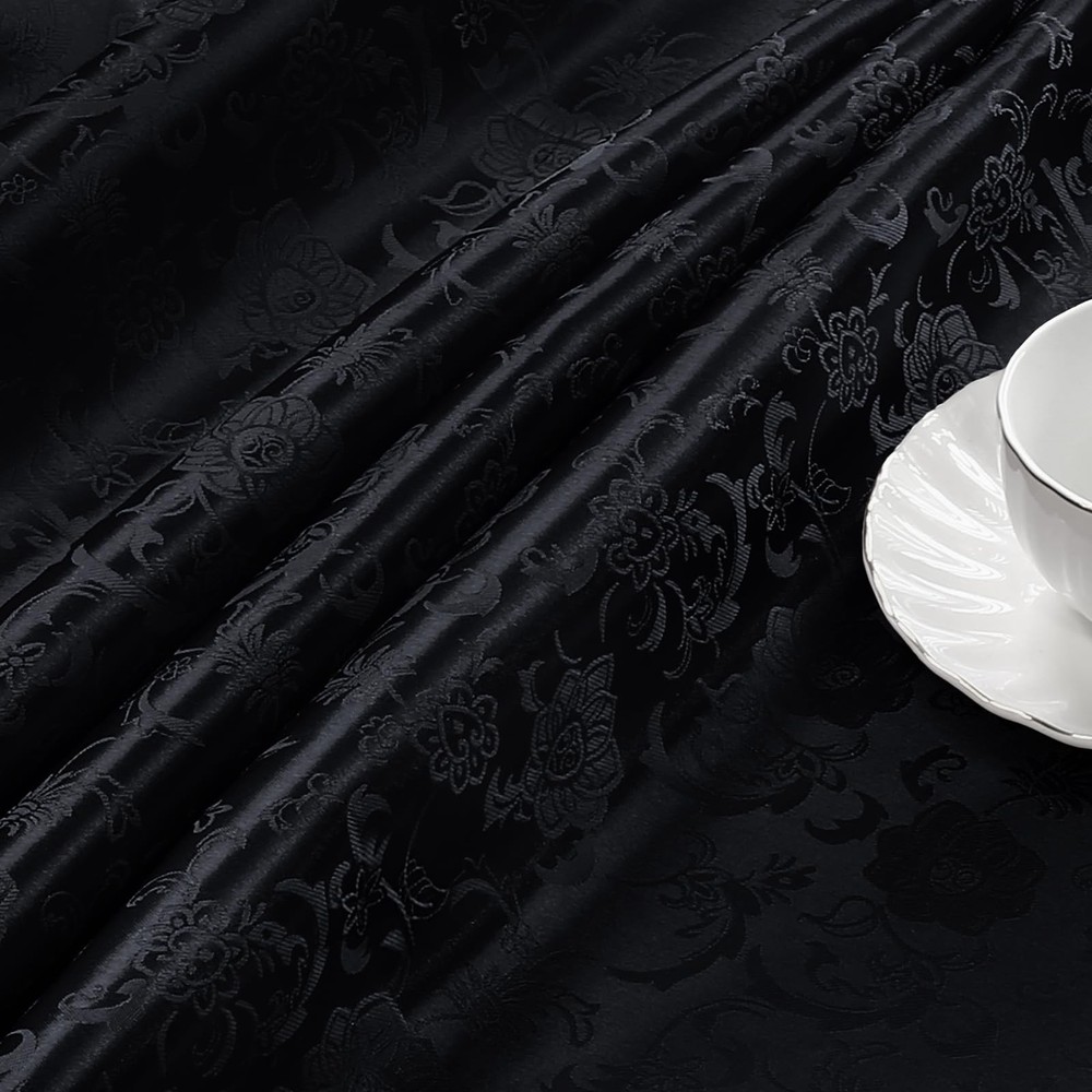 Cobedzy Black Satin Fabric by The Yard – 1 1 60 Inches Wide,