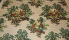 Vtg. “HOUSE’N HOME FABRICS & DRAPERIES” Wildlife Nature PHEASANTS Birds Material