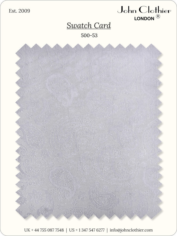 Grey Paisley Floral Jacquard Shirting Fabric Luxury Dressmaking Textile 58″ wide