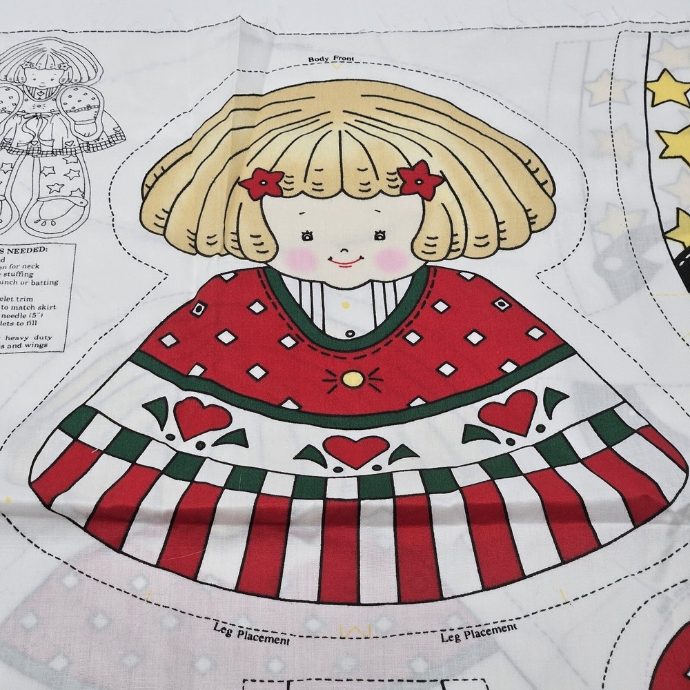 Vintage Daisy Kingdom Starbright doll Fabric Panel 7222 Cut and Sew Cotton