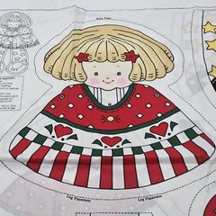 Vintage Daisy Kingdom Starbright doll Fabric Panel 7222 Cut and Sew Cotton
