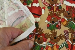 By 1/2 Yd, Vintage, Christmas Santa & Reindeer Cotton, Minnesota Fabrics, V590