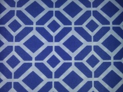 Richloom Solarium Outdoor Fabric~Blue White Geo Polyester Canvas~3 Yards x 54″ W