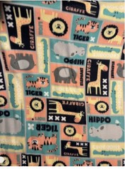 fleece fabric -3 Yard Lot- Safari Animals