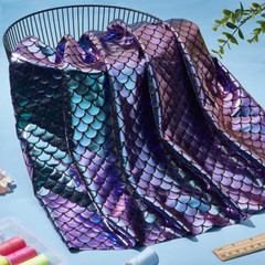 Mermaid Scales Fabric 39.4X59 Inch Sea Green Hologram 2 Way Stretch Sparkly Span