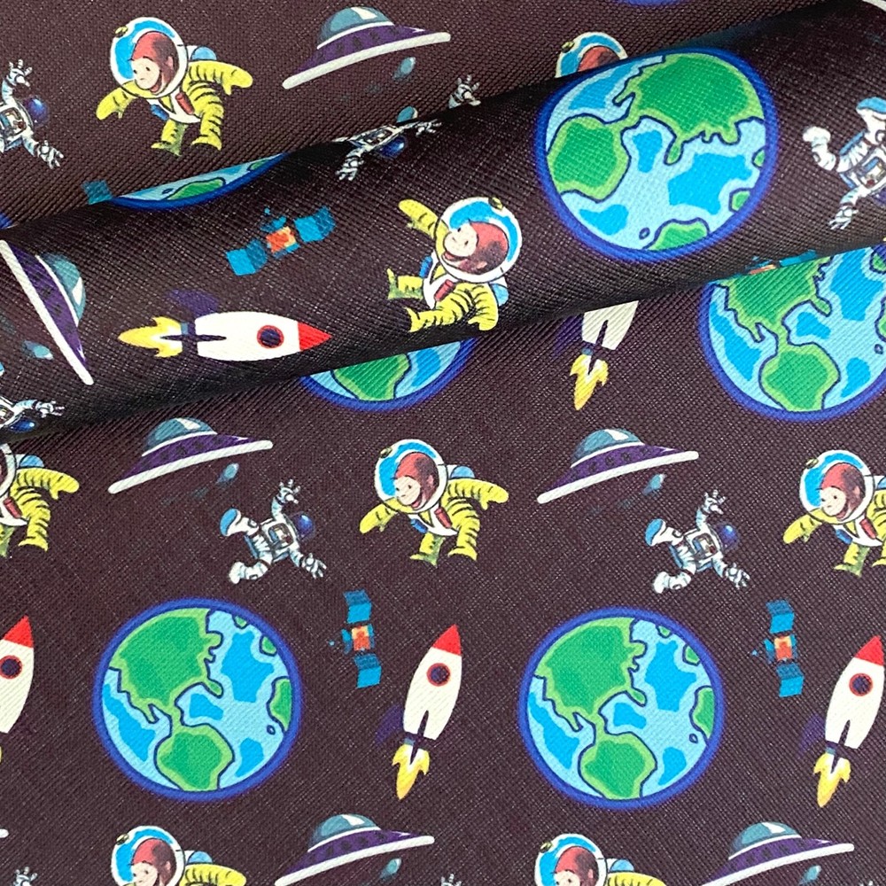 Curious George Faux Leather Sheet A4 20x30cm