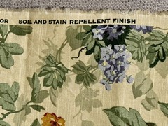 P. Kaufman Upholstery Curtain Fabric 2.75 Yards by 54”Cabbage Roses Linen Weave