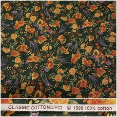 6 Yds X 44″ Classic Cottons FCI 1999 Fabric Fall Autumn Florals Leaves Print