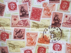 TOP DRAWER STAMPS FROM AROUND THE WORLD TAN MULTI RARE SZ 1Y16″X42″ NEW