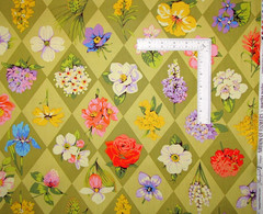 Nation of Flowers Diamond Floral Fabric By Yard Martha Negley Cotton Free Spirit