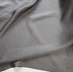 Charcoal Gray Geometric Circles – 100% Silk Jacquard Fabric