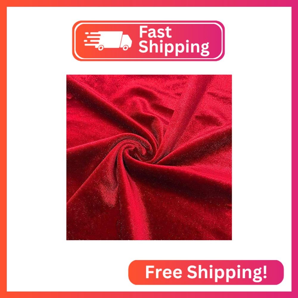 Valentina Textile Inc Stretch Velvet Fabric is 58/60″ inches Wide (1 Yard, Burgu