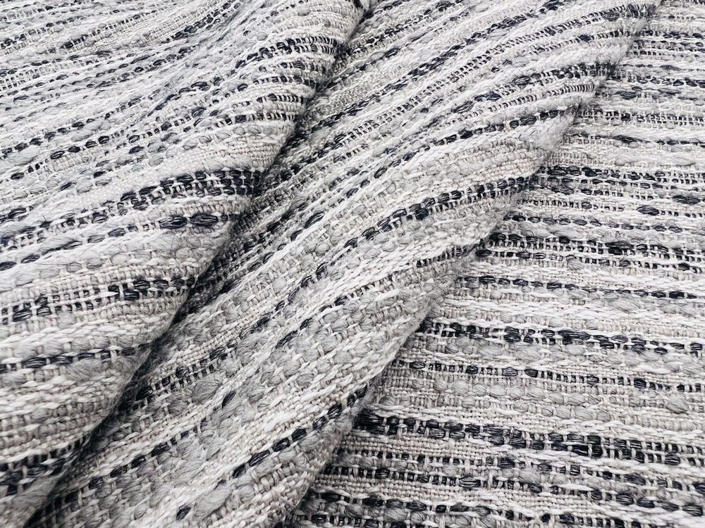 Chivasso Textured Striped Uphol Fabric- Country Love / Grey 1.50 yds CH3031/092